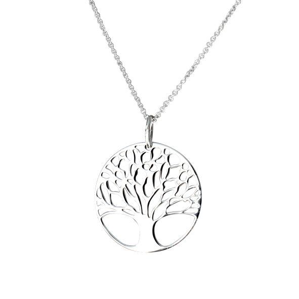 Marseille Sterling Silver Round Tree Pendant On Fine Chain