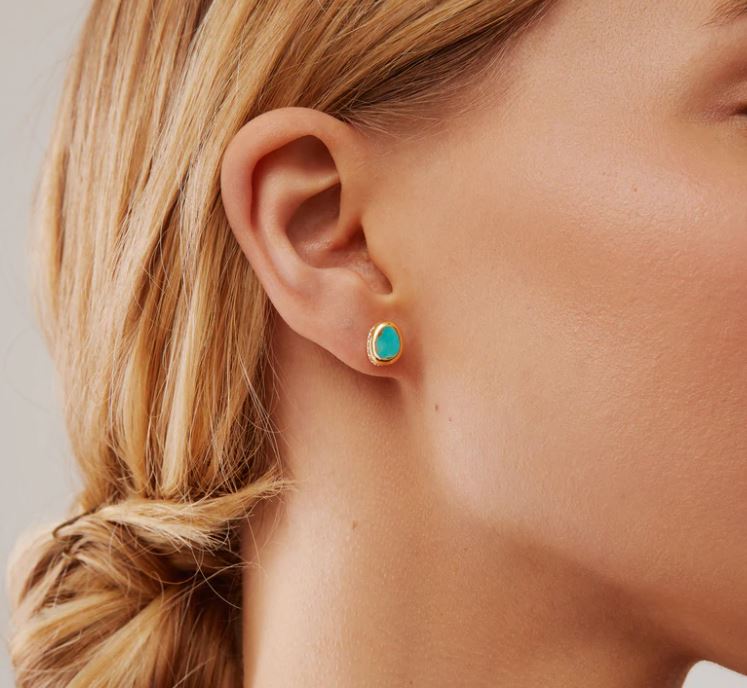 Anna Beck Asymmetric Turquoise Studs