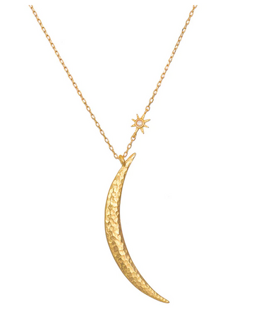 Satya 'Illuminated Path' Gold Moon Necklace