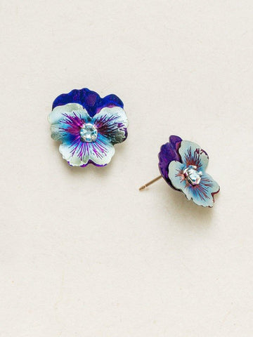 Holly Yashi Bonnie Blue 'Garden Pansy' Post Earrings