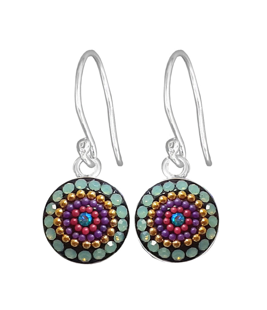 Mosaico Sterling Bright Multicolour Small Circle Drop Earrings