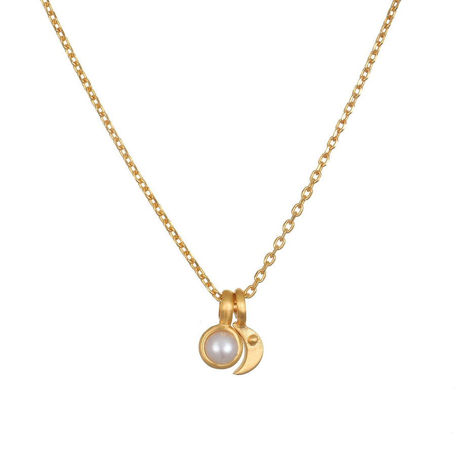 Satya Gold Moon Pearl Necklace