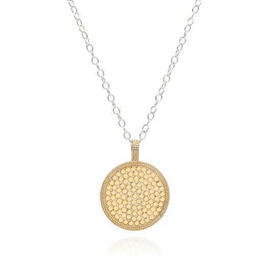 Anna Beck Two Tone Reversable Hammered Pendant Necklace