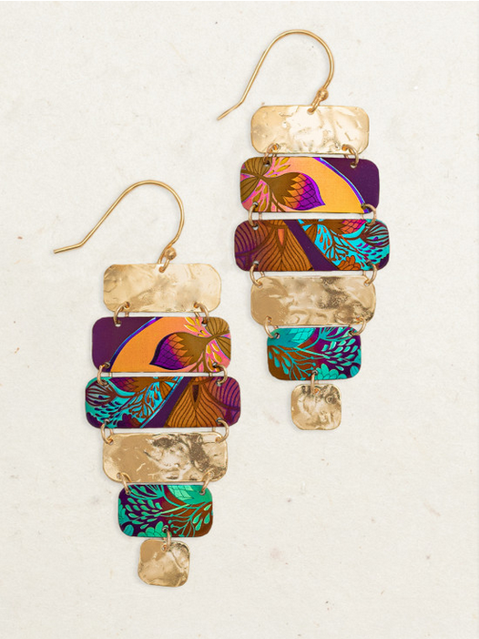 Holly Yashi Teal Purple 'Lana' Talisman Earrings