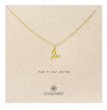 Dogeared Gold 'Trust Your Journey' Hummingbird Necklace