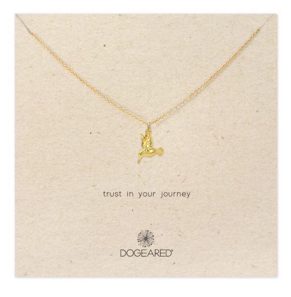 Dogeared Gold 'Trust Your Journey' Hummingbird Necklace