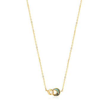 Ania Haie Gold Tidal Abalone Crescent Link Necklace