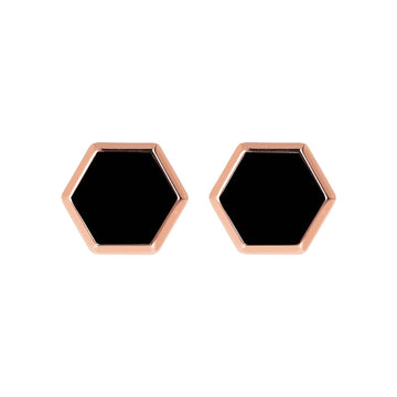 Bronzallure Hexagonal Button Earrings