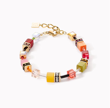 Coeur De Lion Orange Lime Indian Summer Geo Cube Bracelet