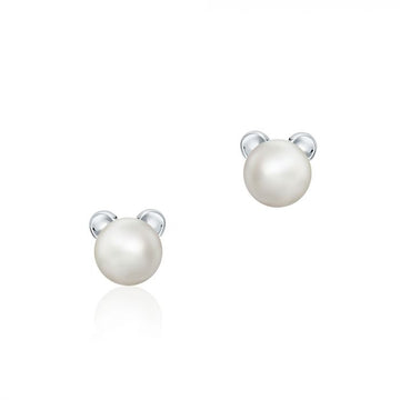 Birks Sterling Fresh Water Pearl Polar Bear Studs