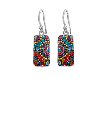 Mosaico Sterling Bright Multicolour Small Rectangle Drop Earrings