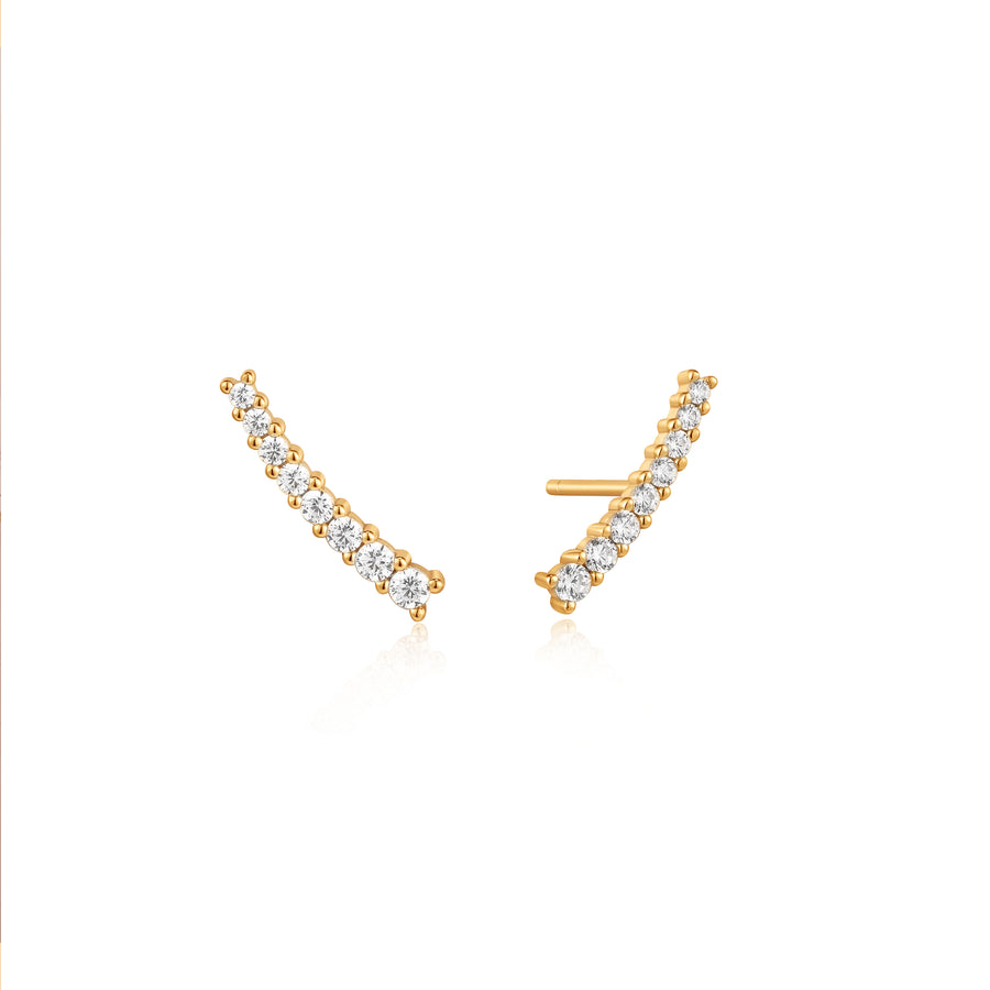 Ania Haie Gold Glam Crawler Stud Earrings