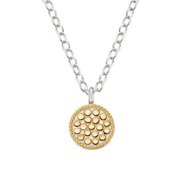 Anna Beck Silver Gold Reversable Mini Disc Necklace
