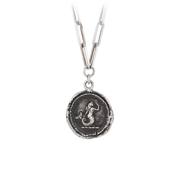 Pyrrha Silver Mermaid Pendant on Large Paperclip Chain