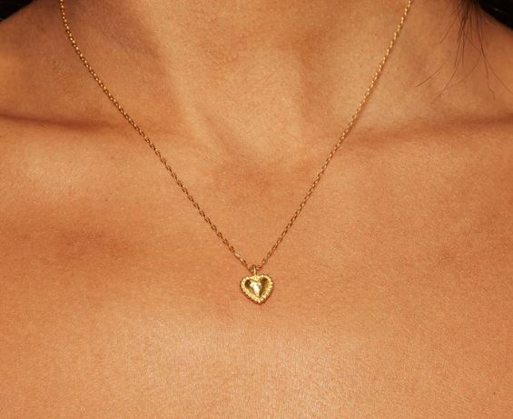 Satya Hammered Dot Heart Necklace