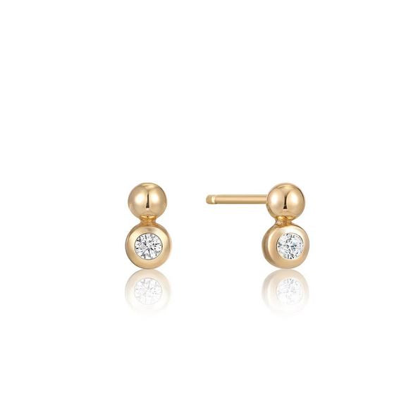 Ania Haie Gold Orb Sparkle Stud Earrings