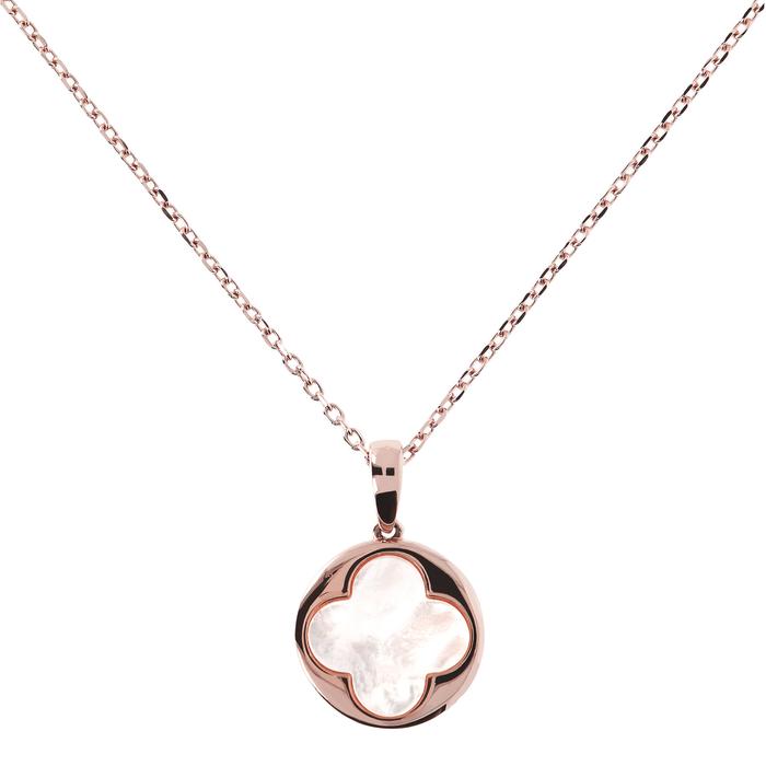 Bronzallure Mother Of Pearl Clover Long Necklace