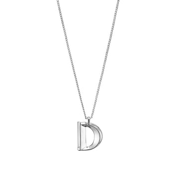 Jenny Bird Silver Monogram Necklace 'D'