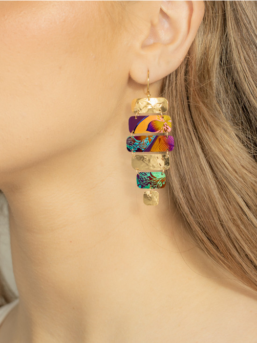 Holly Yashi Teal Purple 'Lana' Talisman Earrings