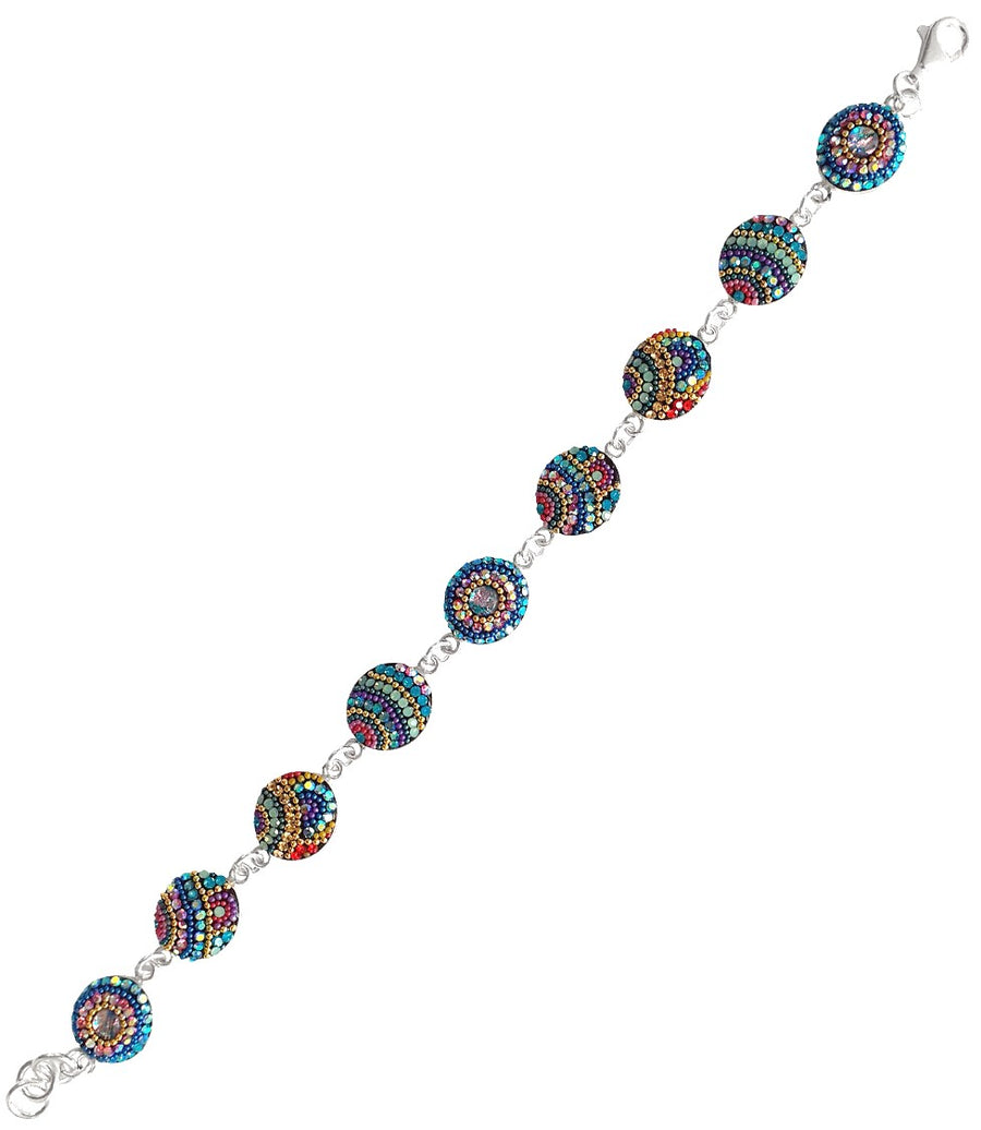 Mosaico Sterling Bright Multicolour Ovals Bracelet