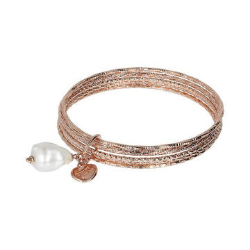 Bronzallure 4 Bangle Set With Pearl Charms