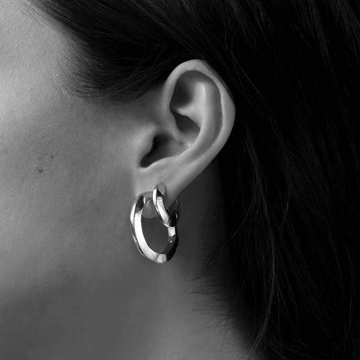 Jenny Bird Silver 'Toni' Hinged Hoop Earrings