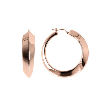 Bronzallure Asymmetrical Thick Hoop Earrings