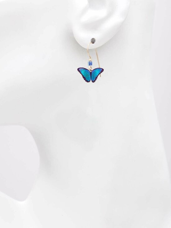 Holly Yashi Silver Blue Petite Bella Butterfly Earrings