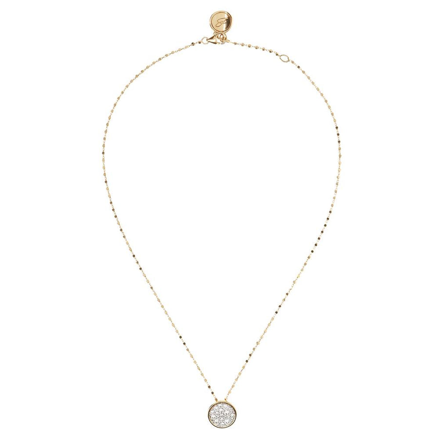 Bronzallure Golden Necklace with Round Pavé Pendant