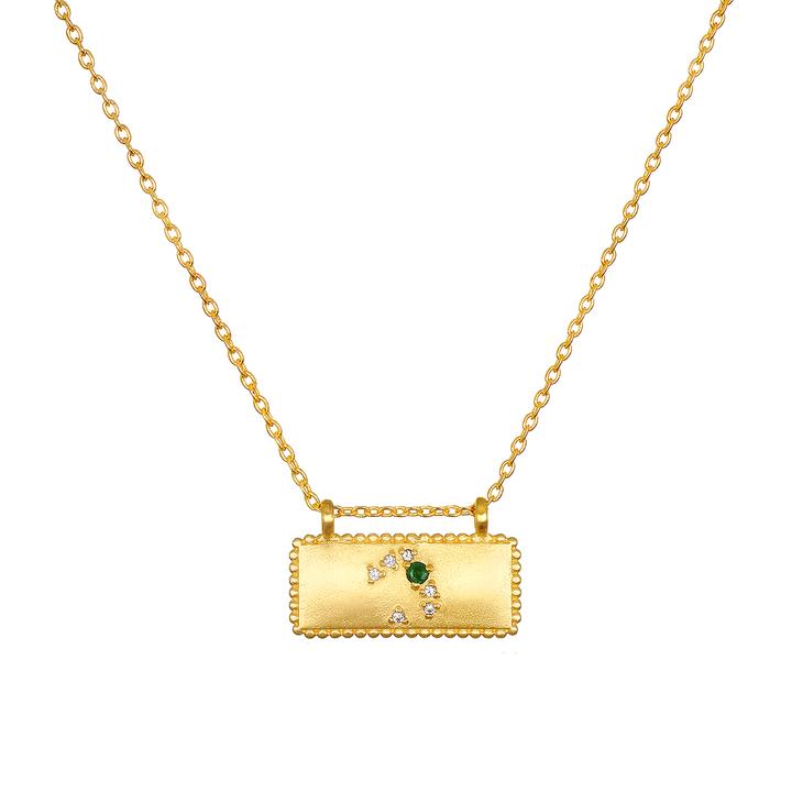 Satya Gold Taurus Emerald Zodiac Necklace