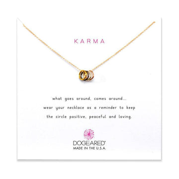 Dogearded Gold Karma 4 Ring Necklace