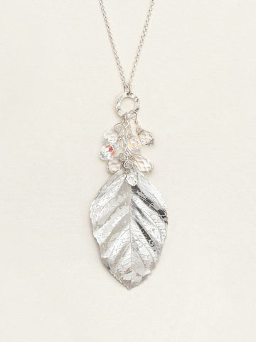 Holly Yashi Silver Cascading Elm Leaf Long Necklace