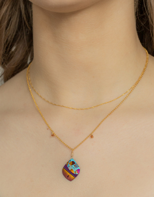 Holly Yashi Amber Wave Teal 'Lani' Necklace