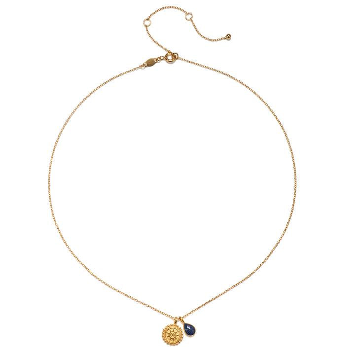 Satya Gold Sapphire Sept Mandala Necklace