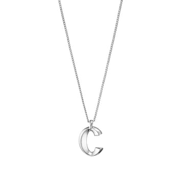 Jenny Bird Silver Monogram Necklace 'C'