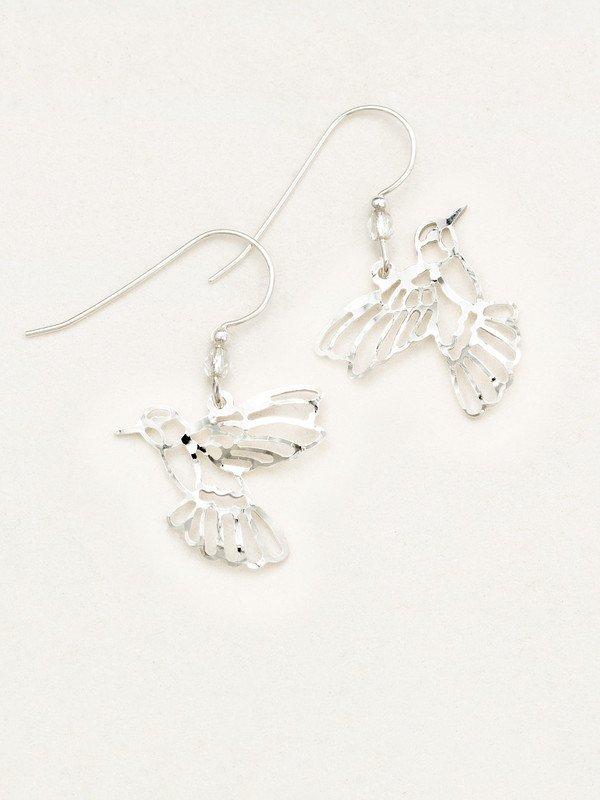 Holly Yashi Silver Soaring Hummingbird Earrings