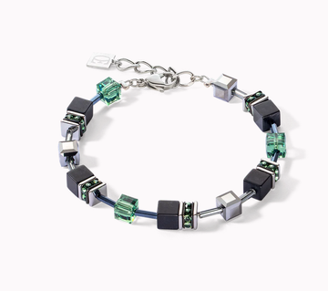 Couer De Lion Sage Green/Black Onyx Precious Geo Cube Bracelet