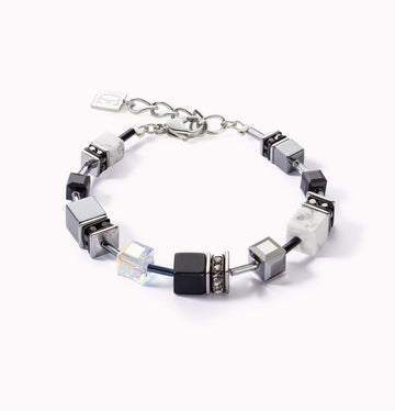 Coeur De Lion Iconic Precious Black/Whi Geo Cube Bracelet