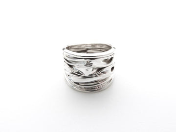 Marseille Silver Wide Crinkle Ring Size 5